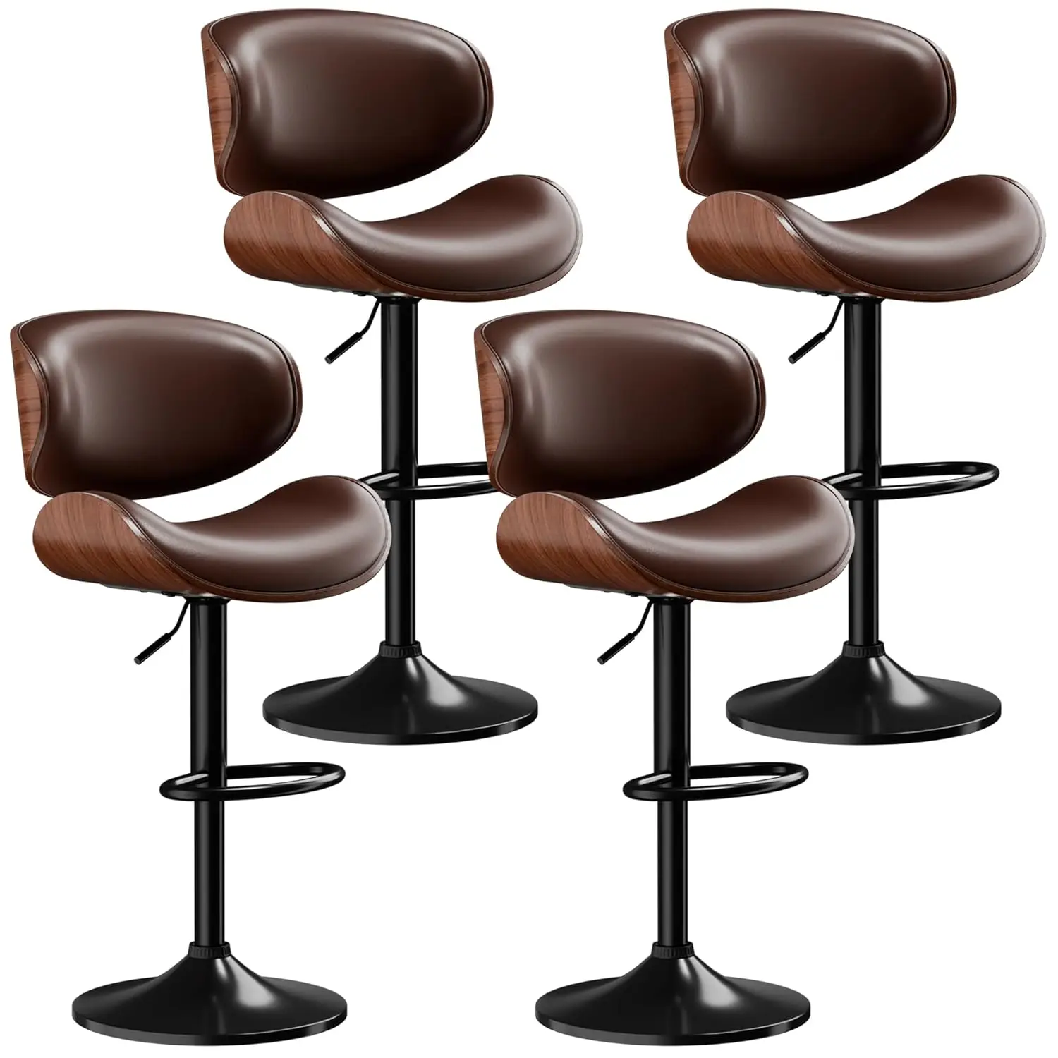 Bar Stools Set Of 4, Adjustable Swivel Leather Bar Stools For Kitchen Island, Mid Century Modern Counter Height Bar, Customized
Bar Stools Set Of 4, Adjustable Swivel Leather Bar Stools For Kitchen Island, Mid Century Modern Counter Height Bar, Customized