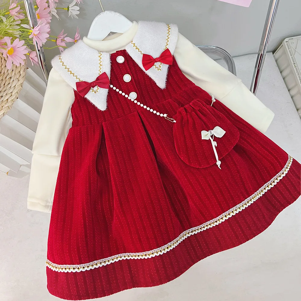 Girls Dresses Autumn Winter 2025 Children Thick Velvet T-shirts Vest Dress 2pcs Clothes Suit For Baby Christmas Costume Kids 5Y
Girls Dresses Autumn Winter 2025 Children Thick Velvet T-shirts Vest Dress 2pcs Clothes Suit For Baby Christmas Costume Kids 5Y