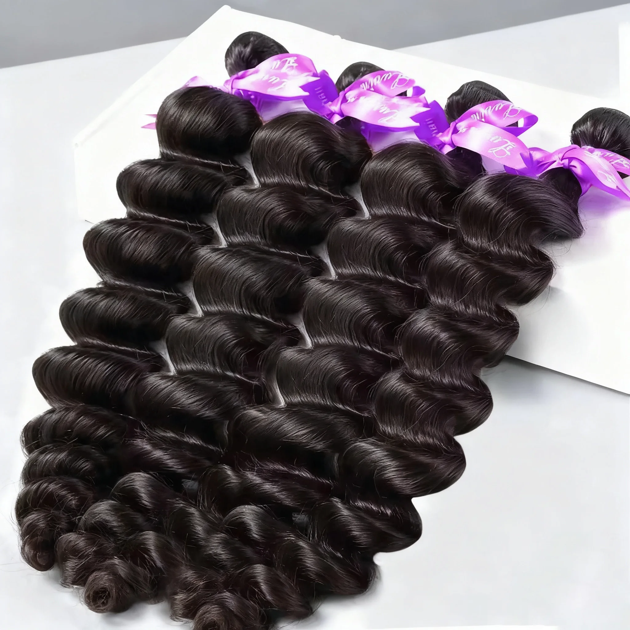 Свободные волнистые пучки натуральных человеческих волос, плетение необработанных натуральных черных вьющихся наращивателей Remy Raw Double Weft 2/3/4 Bundle Deals
Свободные волнистые пучки натуральных человеческих волос, плетение необработанных натуральных черных вьющихся наращивателей Remy Raw Double Weft 2/3/4 Bundle Deals