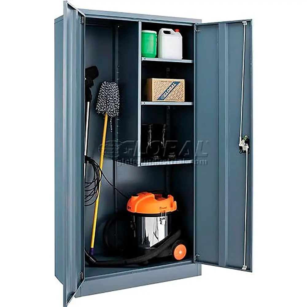 Gray Powder Coat Janitorial Cabinet with Lock, 4 Shelves, 36W x 18D x 72H, Assembled
Gray Powder Coat Janitorial Cabinet with Lock, 4 Shelves, 36W x 18D x 72H, Assembled