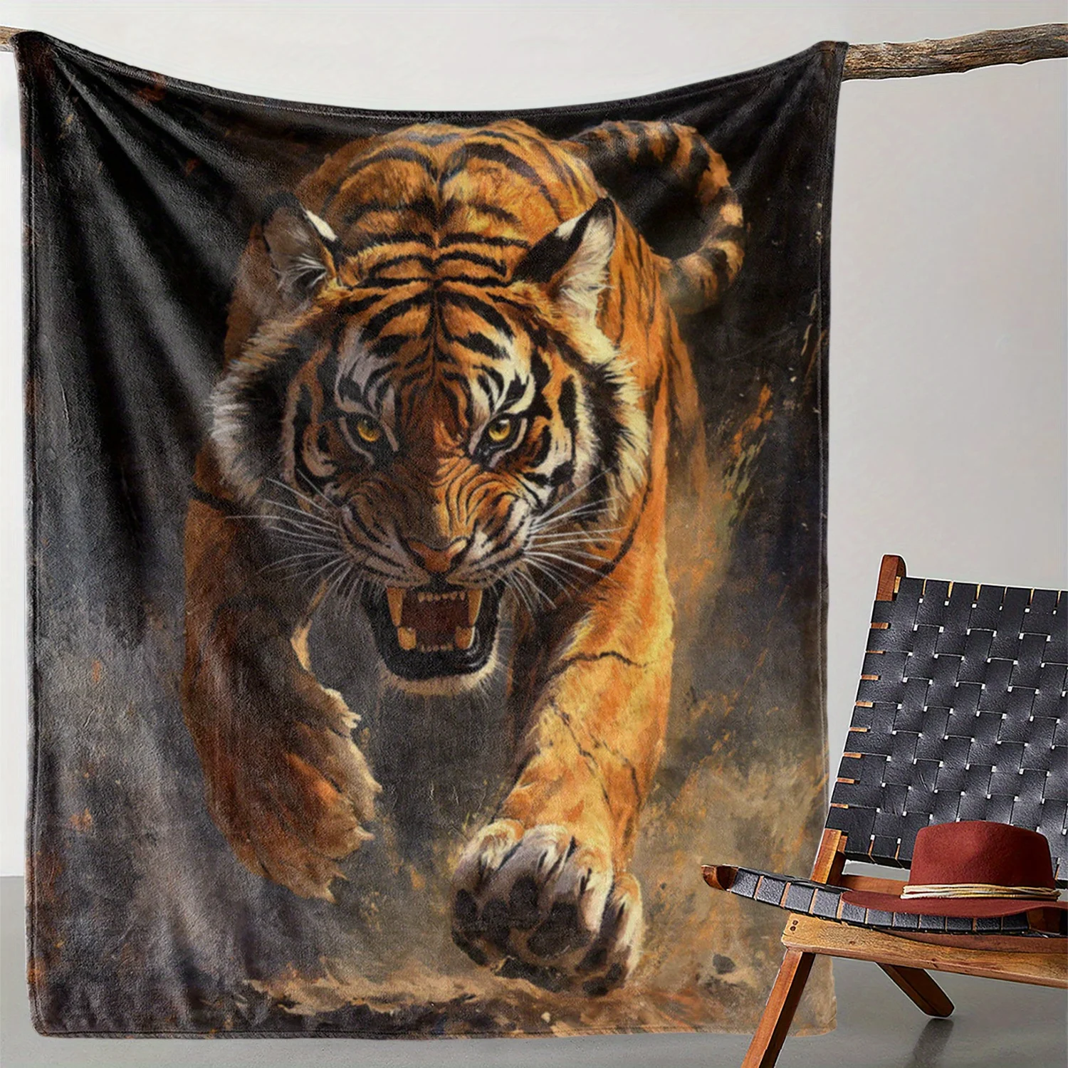 Vintage Tiger Print Flannel Throw - Soft Cozy Warm, Digital Print for Sofa/Bed/Travel/Camping, All-Season Gift
Vintage Tiger Print Flannel Throw - Soft Cozy Warm, Digital Print for Sofa/Bed/Travel/Camping, All-Season Gift