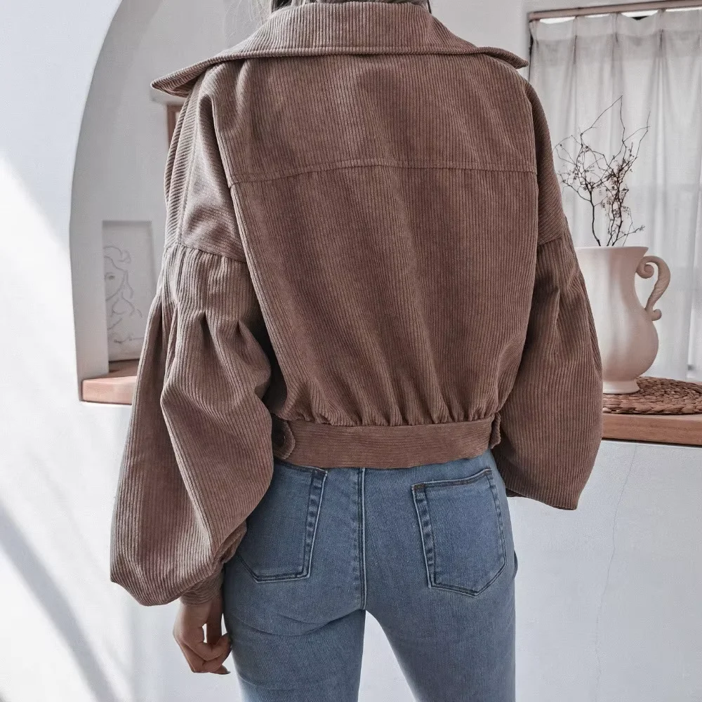 Retro Brown Lapel Zippered Short Jackets Women's Casual Full Sleeves Pocket Loose Coats 2026 Spring Daily Commute Outwear
Retro Brown Lapel Zippered Short Jackets Women's Casual Full Sleeves Pocket Loose Coats 2026 Spring Daily Commute Outwear