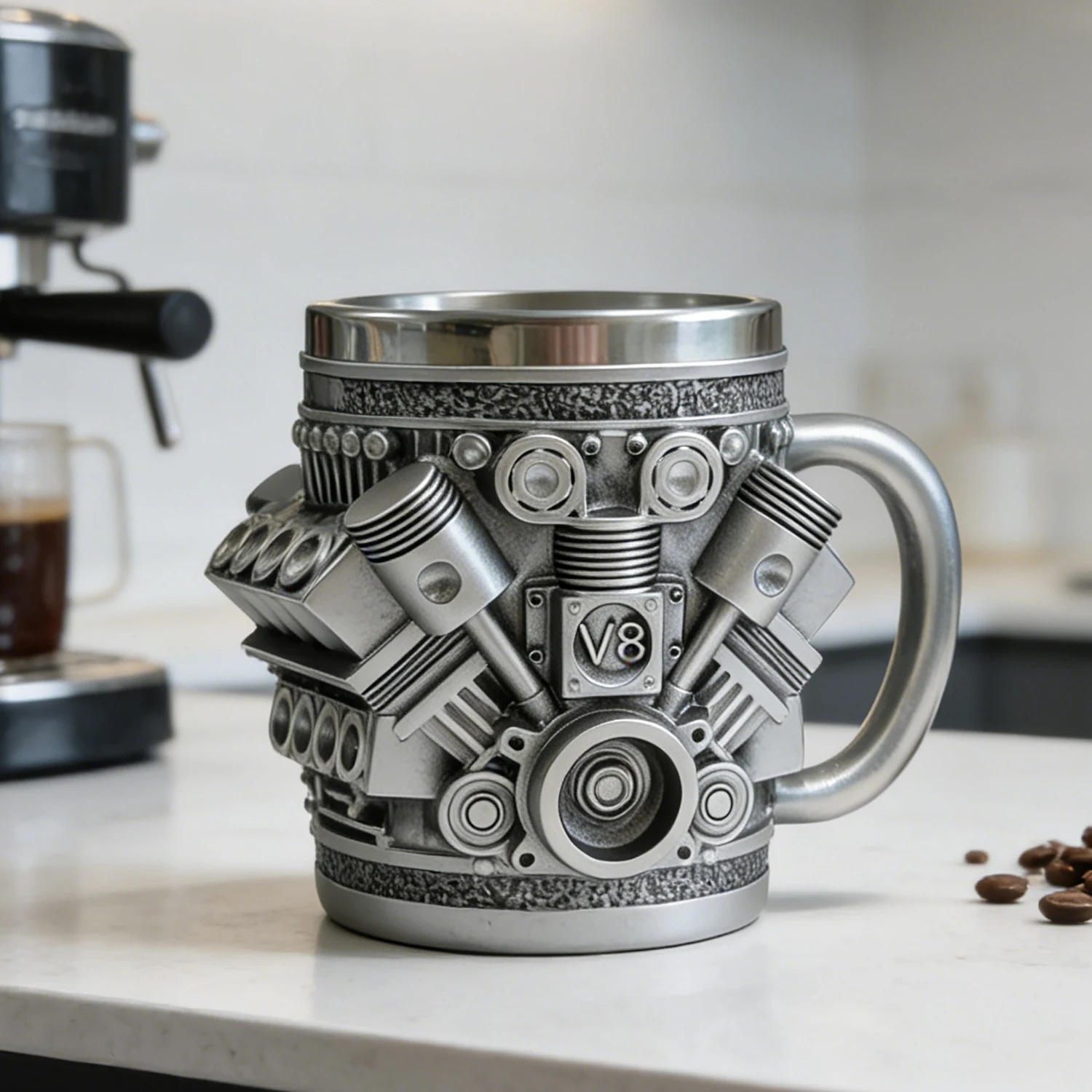 Creative Racing Car V6 Engine Ceramic Mug Car Mechanic Style Coffee Cup Geometric Pattern Stainless Steel Inner Layer Resin O...
Creative Racing Car V6 Engine Ceramic Mug Car Mechanic Style Coffee Cup Geometric Pattern Stainless Steel Inner Layer Resin O...