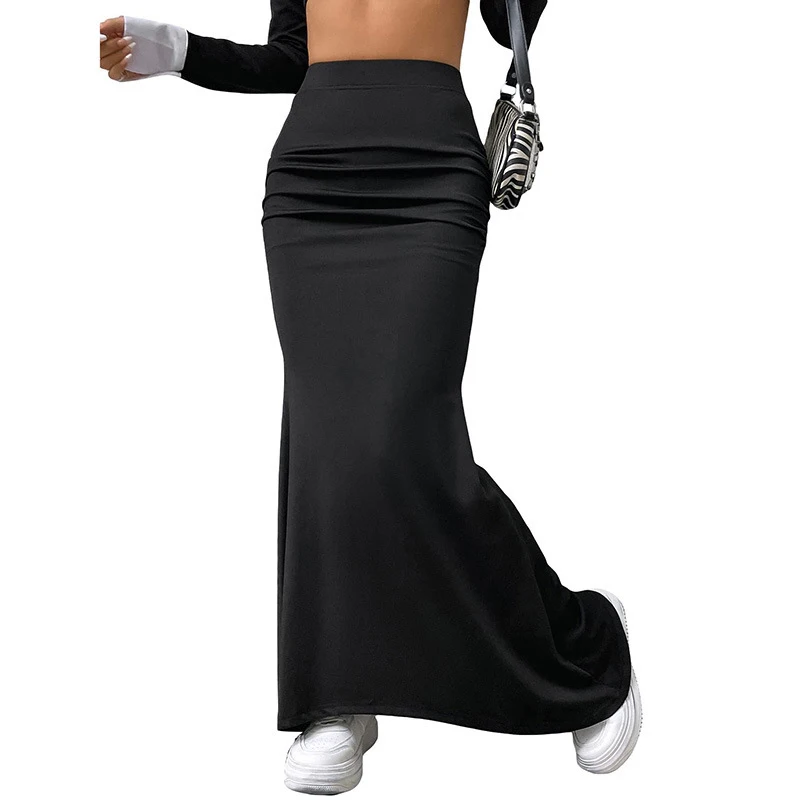 Women Skirts Solid Bodycon Ruched Long Skirt Women Sexy Black Elastic Elegant High Waist Mermaid Maxi Skirts Summer Streetwear
Women Skirts Solid Bodycon Ruched Long Skirt Women Sexy Black Elastic Elegant High Waist Mermaid Maxi Skirts Summer Streetwear