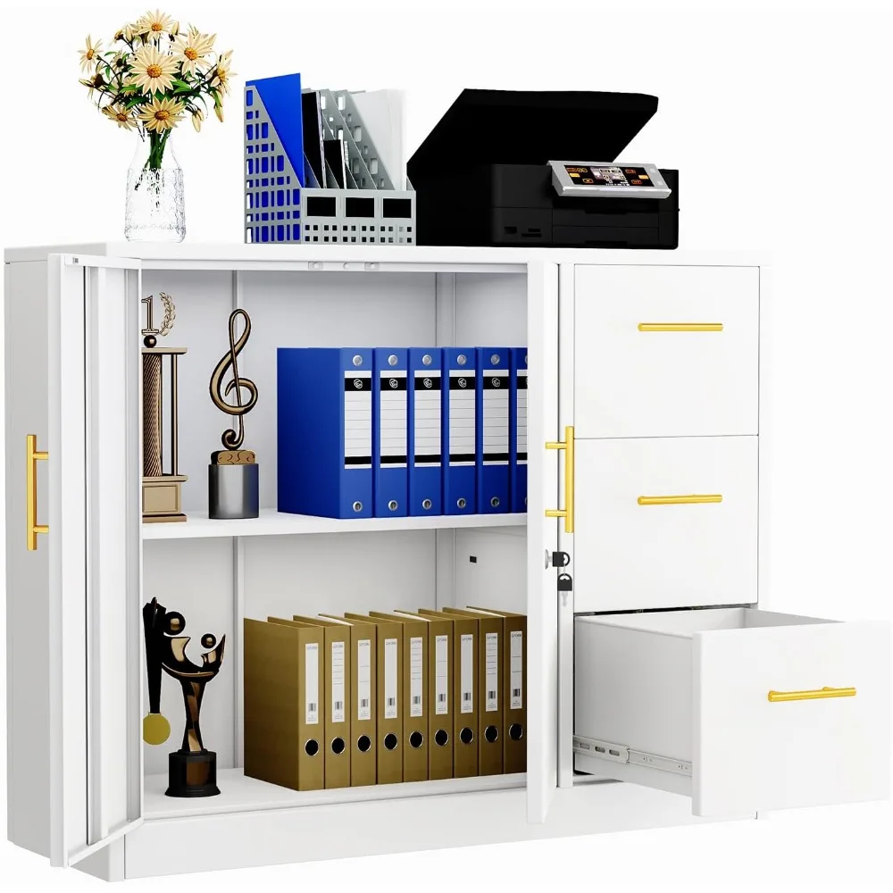 Lateral File Cabinet with 3 Drawers, Metal Filing Storage Cabinet with Lockable, Multi-Functional Accent Cabinet for Office Home
Lateral File Cabinet with 3 Drawers, Metal Filing Storage Cabinet with Lockable, Multi-Functional Accent Cabinet for Office Home