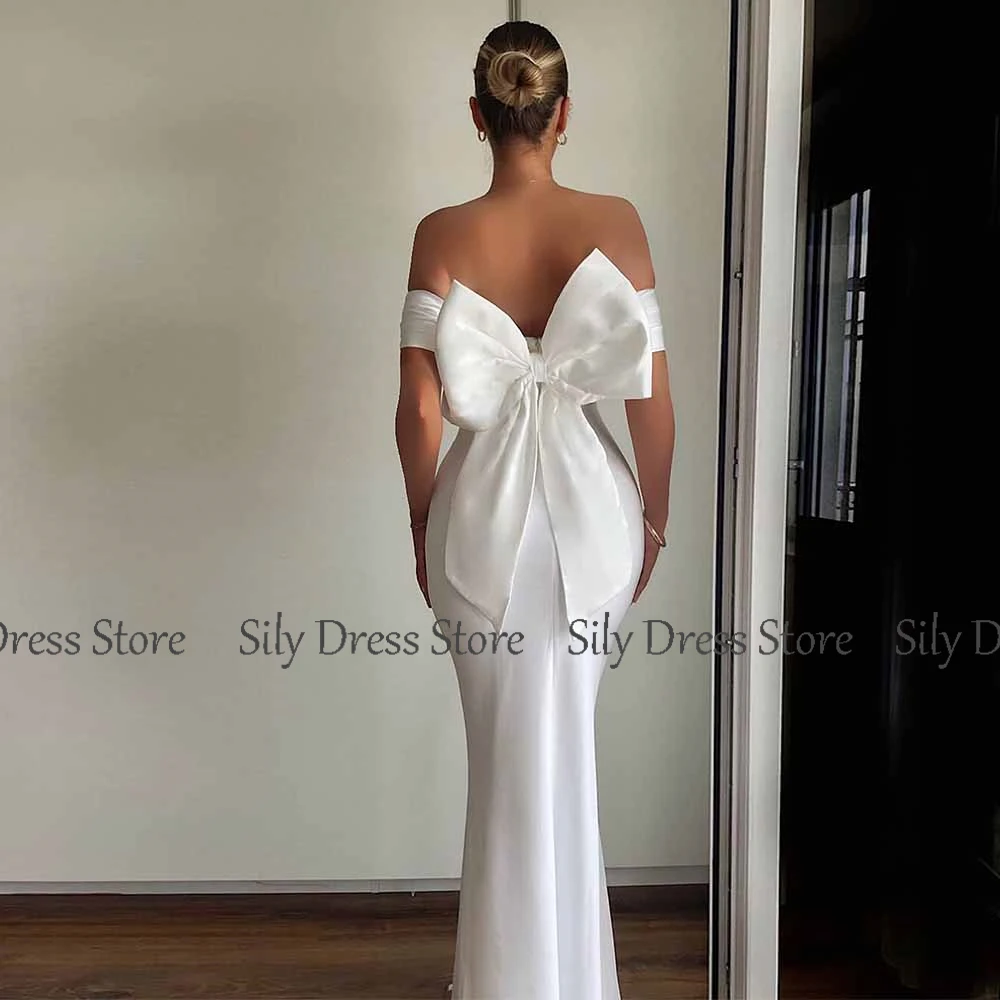2025 Women's Evening Dresses Elegant Satin Sheath Birthday Dresses White Off-the-shoulder Pleat Bow Women's Evening Ball Dresses
2025 Women's Evening Dresses Elegant Satin Sheath Birthday Dresses White Off-the-shoulder Pleat Bow Women's Evening Ball Dresses