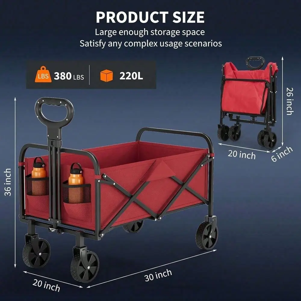 Collapsible Foldable Wagon Cart, Large Acity Garden Beach Cart With AllTerrain Wheels, Heavy Duty Utility Grocery Wagon With
Collapsible Foldable Wagon Cart, Large Acity Garden Beach Cart With AllTerrain Wheels, Heavy Duty Utility Grocery Wagon With