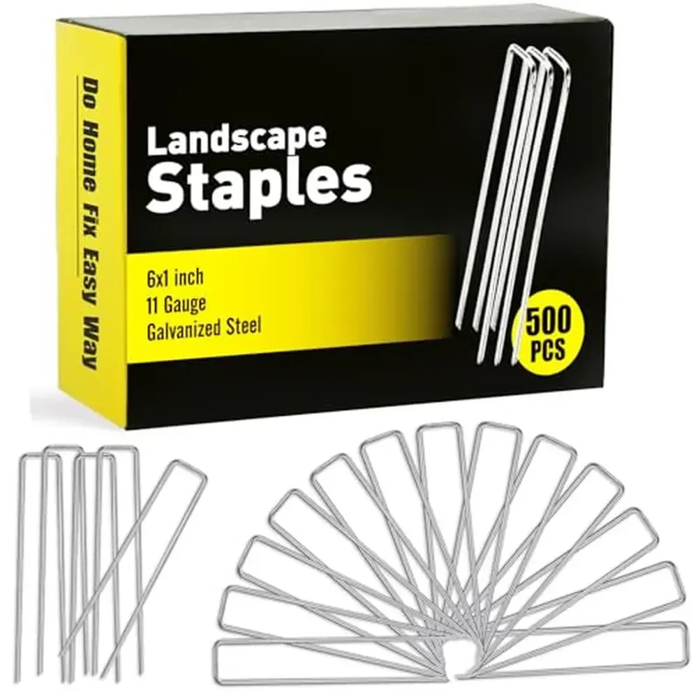 500 Pack 6'' Garden Staples Rust-Proof Landscape Stakes Heavy-Duty Fence Sod Pins Weed Barrier Anti-Rust U-Shaped Yard Stakes
500 Pack 6'' Garden Staples Rust-Proof Landscape Stakes Heavy-Duty Fence Sod Pins Weed Barrier Anti-Rust U-Shaped Yard Stakes