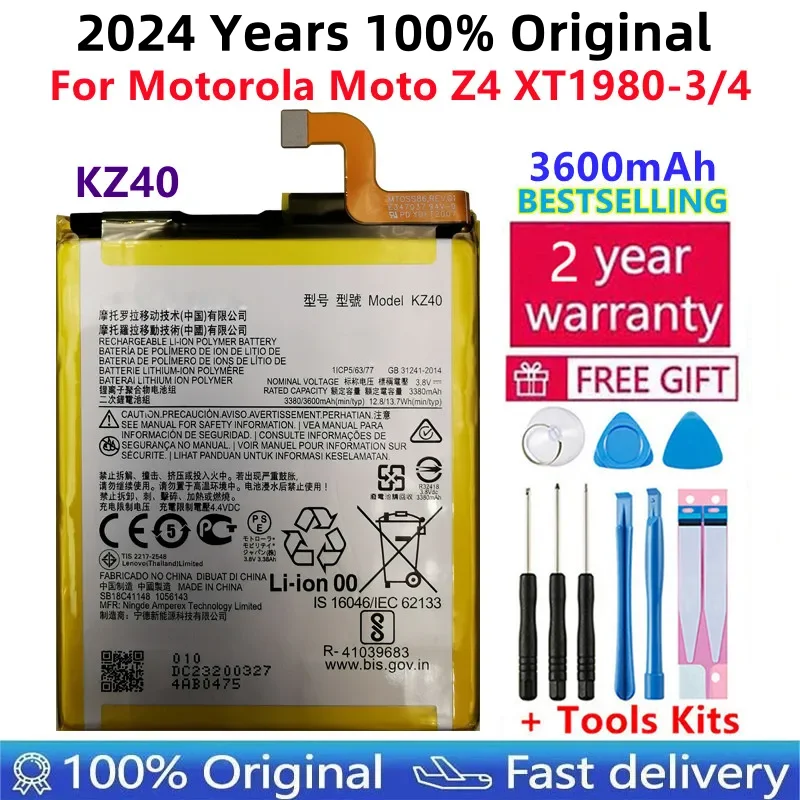 Original Battery KZ40 For Motorola Moto Z4 XT1980-3 Mobile Phone Batteries Capacity For Moto Z4 Play 3600mAh Batteria
Original Battery KZ40 For Motorola Moto Z4 XT1980-3 Mobile Phone Batteries Capacity For Moto Z4 Play 3600mAh Batteria