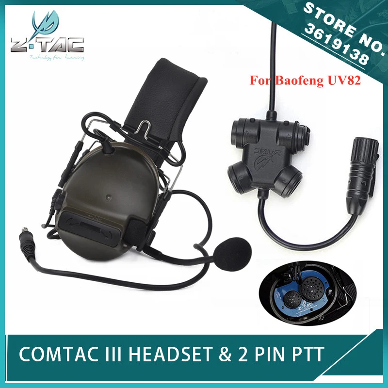 Z-TAC Tactical Headphones Comtac III Military Headset Active Pickup Noise Canceling for Dual Walkie-Talkies Baofeng UV82 PTT
Z-TAC Tactical Headphones Comtac III Military Headset Active Pickup Noise Canceling for Dual Walkie-Talkies Baofeng UV82 PTT