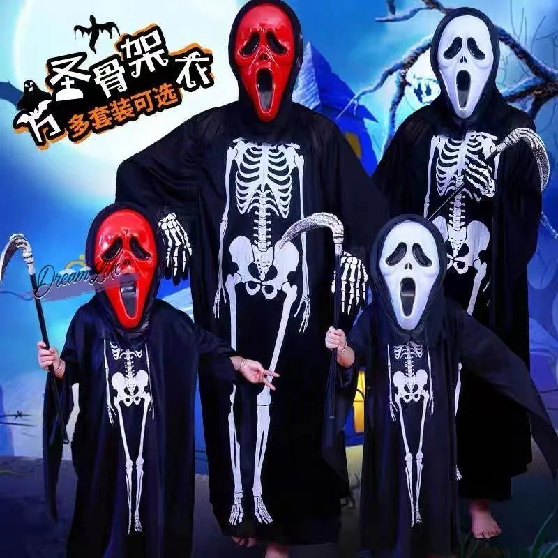 Halloween Skeleton Decoration Costume Adult Children's Male Female Universal Terror Mask Party Dress up Wardrobe Transformation
Halloween Skeleton Decoration Costume Adult Children's Male Female Universal Terror Mask Party Dress up Wardrobe Transformation