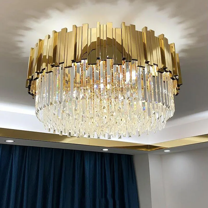 Luxury Modern Ceiling Chandelier Living Room Gold/Chrome Stainless Steel Crystal Lamp Round Bedroom Dining Room Decro Lighting
Luxury Modern Ceiling Chandelier Living Room Gold/Chrome Stainless Steel Crystal Lamp Round Bedroom Dining Room Decro Lighting