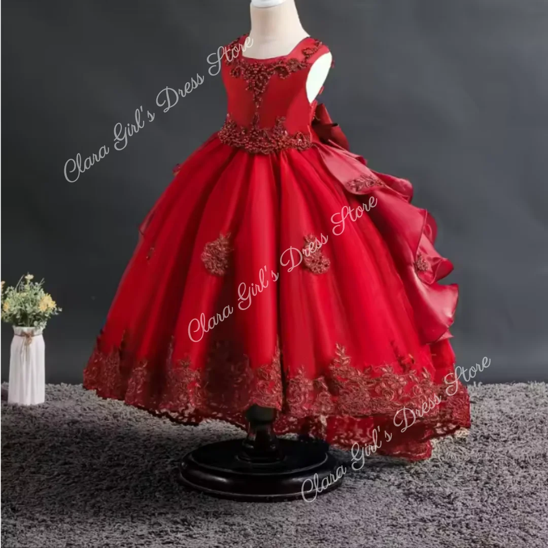 Customized Gray Flower Girl Gown for Wedding Square Collar Appliques Princess Ball Gowns Big Bow Communion Dress
Customized Gray Flower Girl Gown for Wedding Square Collar Appliques Princess Ball Gowns Big Bow Communion Dress