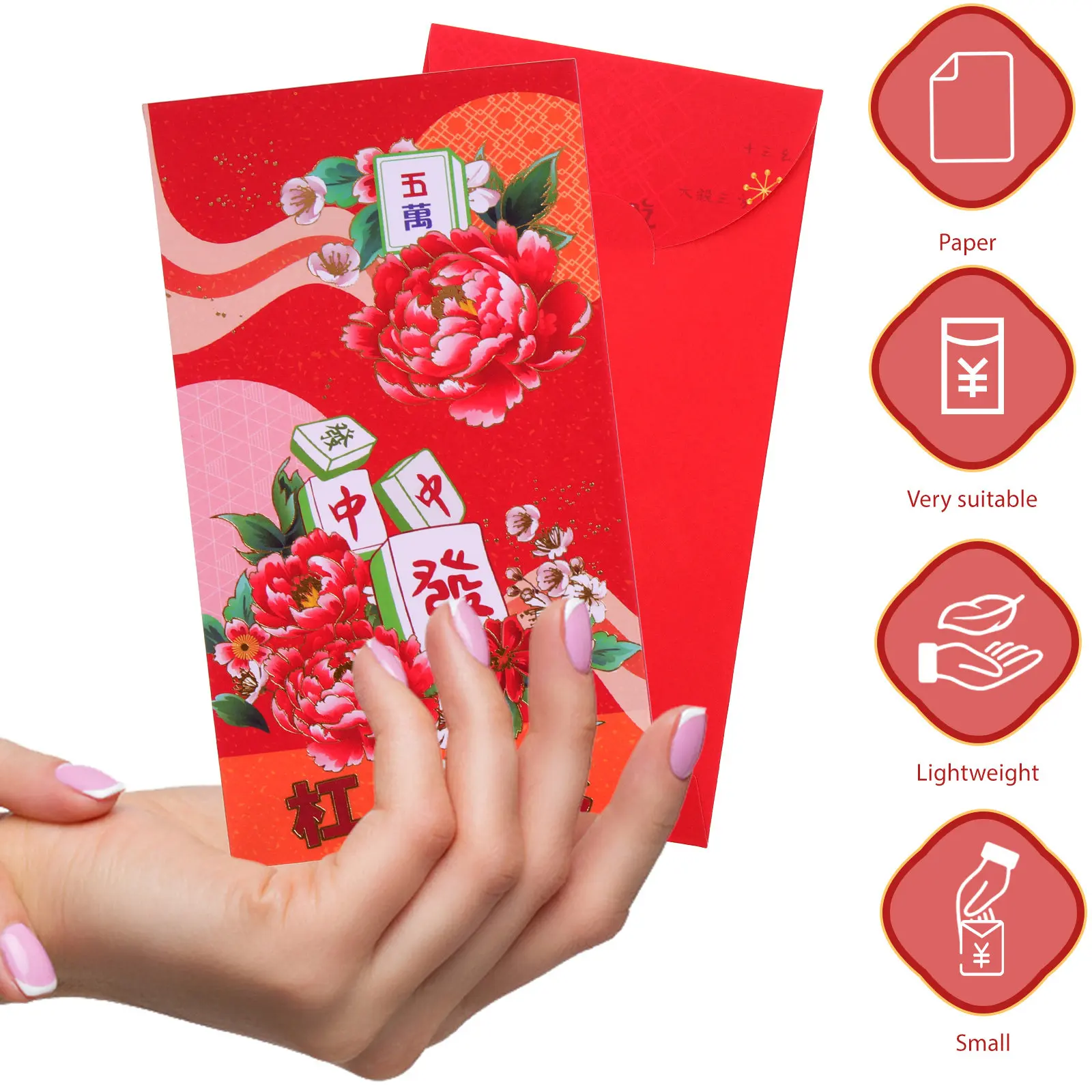 18Pcs Traditional Chinese Hongbao Red Envelopes with Mahjong Design Sturdy Smooth Paper Money Pouches for Lunar New Year
18Pcs Traditional Chinese Hongbao Red Envelopes with Mahjong Design Sturdy Smooth Paper Money Pouches for Lunar New Year