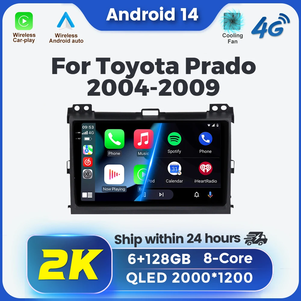 9.5Inch CarPlay 2K QLED Screen for Toyota Land Cruiser Prado 120 LC120 2004-2009 2din Android14 GPS SWC RDS All In One Car Radio 
9.5Inch CarPlay 2K QLED Screen for Toyota Land Cruiser Prado 120 LC120 2004-2009 2din Android14 GPS SWC RDS All In One Car Radio