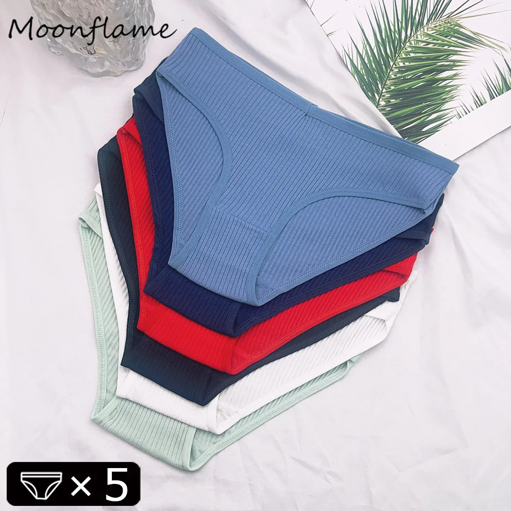 Moonflame 5Pcs Women's Panties Striped Briefs For Women Low-Rise Cotton Female Underwear Solid Colors Ladies Underpant
Moonflame 5Pcs Women's Panties Striped Briefs For Women Low-Rise Cotton Female Underwear Solid Colors Ladies Underpant