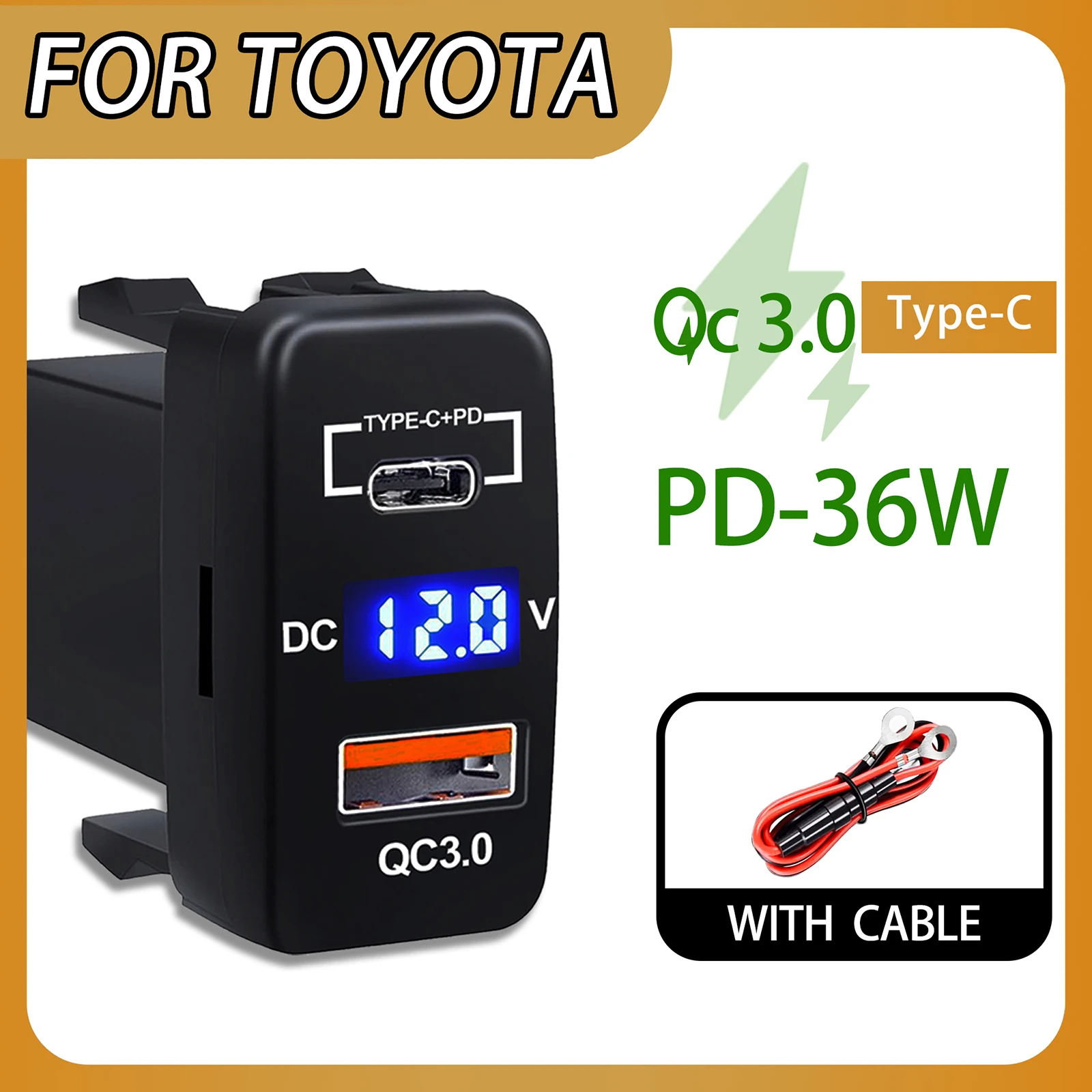 Автомобильный двойной адаптер типа C USB PD + QC3.0 12 В с быстрым разъемом и синим светодиодным вольтметром для Toyota Prado Land Cruiser Hilux
Автомобильный двойной адаптер типа C USB PD + QC3.0 12 В с быстрым разъемом и синим светодиодным вольтметром для Toyota Prado Land Cruiser Hilux