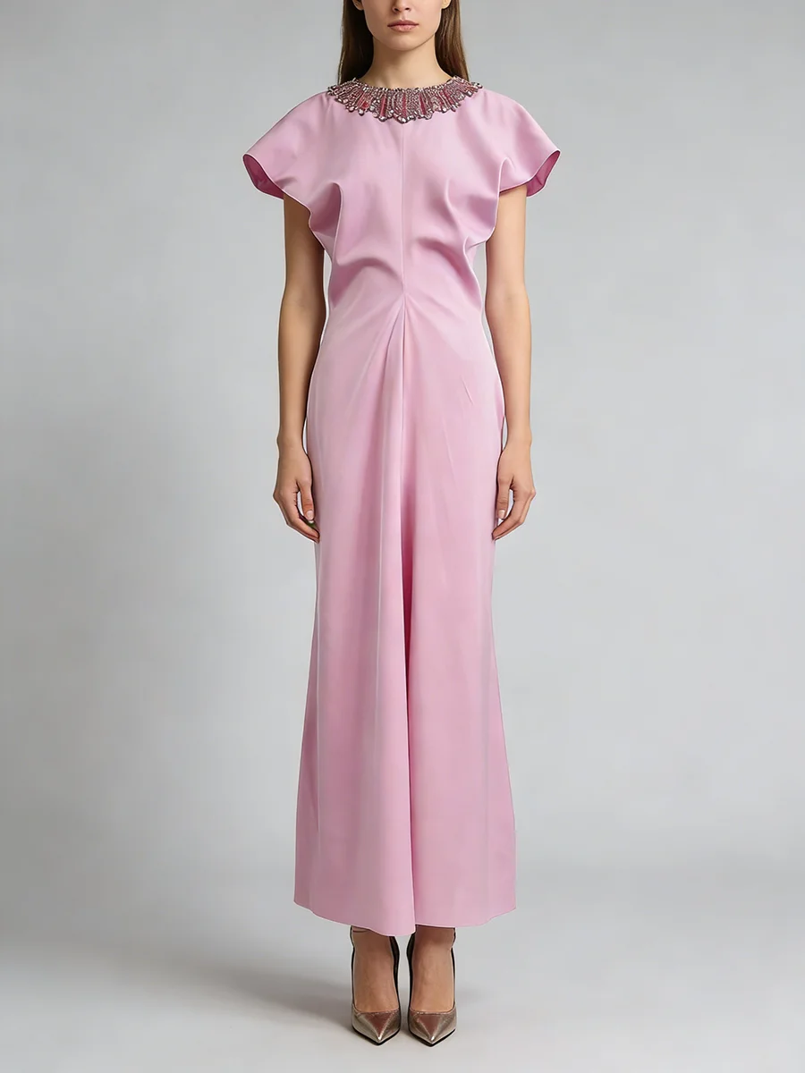 Heavy Beaded Satin Dress Women Summer 2026 Batwing Sleeve Long Dress Office Lady Elegant Celebrity Aesthetic Party Wear Vestidos
Heavy Beaded Satin Dress Women Summer 2026 Batwing Sleeve Long Dress Office Lady Elegant Celebrity Aesthetic Party Wear Vestidos