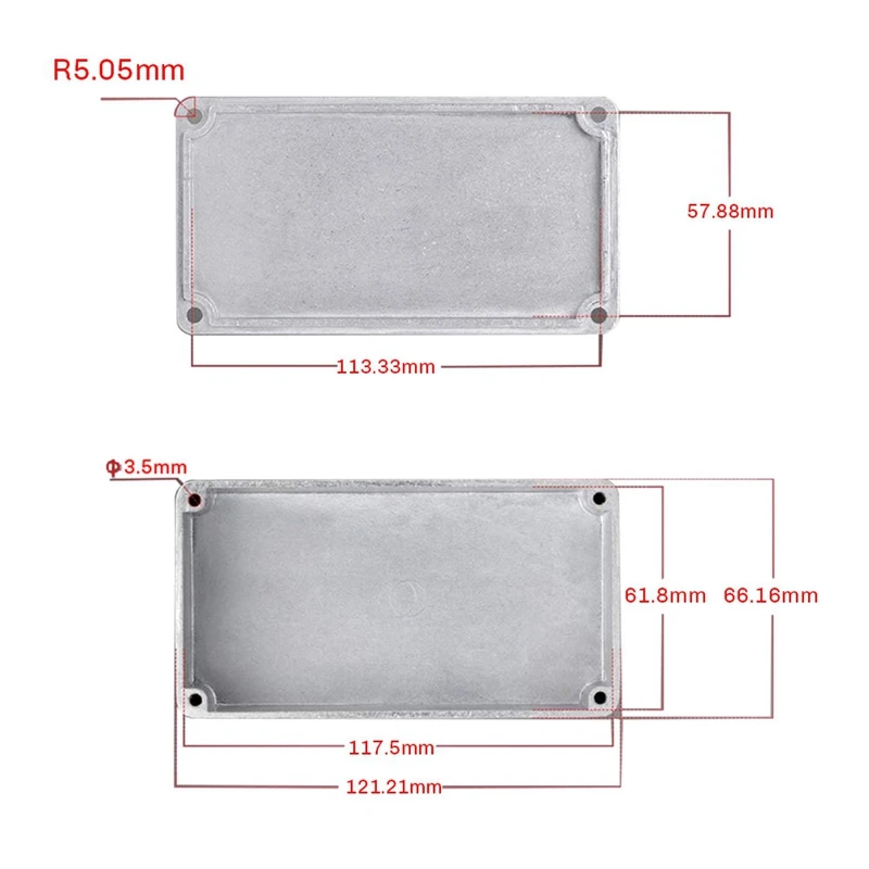3PCS 125B/1590N1 Aluminum Guitar Effect Pedal Enclosure Metal Stomp Box Enclosure Unfinished 122x66x39.5mm with Rubber
3PCS 125B/1590N1 Aluminum Guitar Effect Pedal Enclosure Metal Stomp Box Enclosure Unfinished 122x66x39.5mm with Rubber