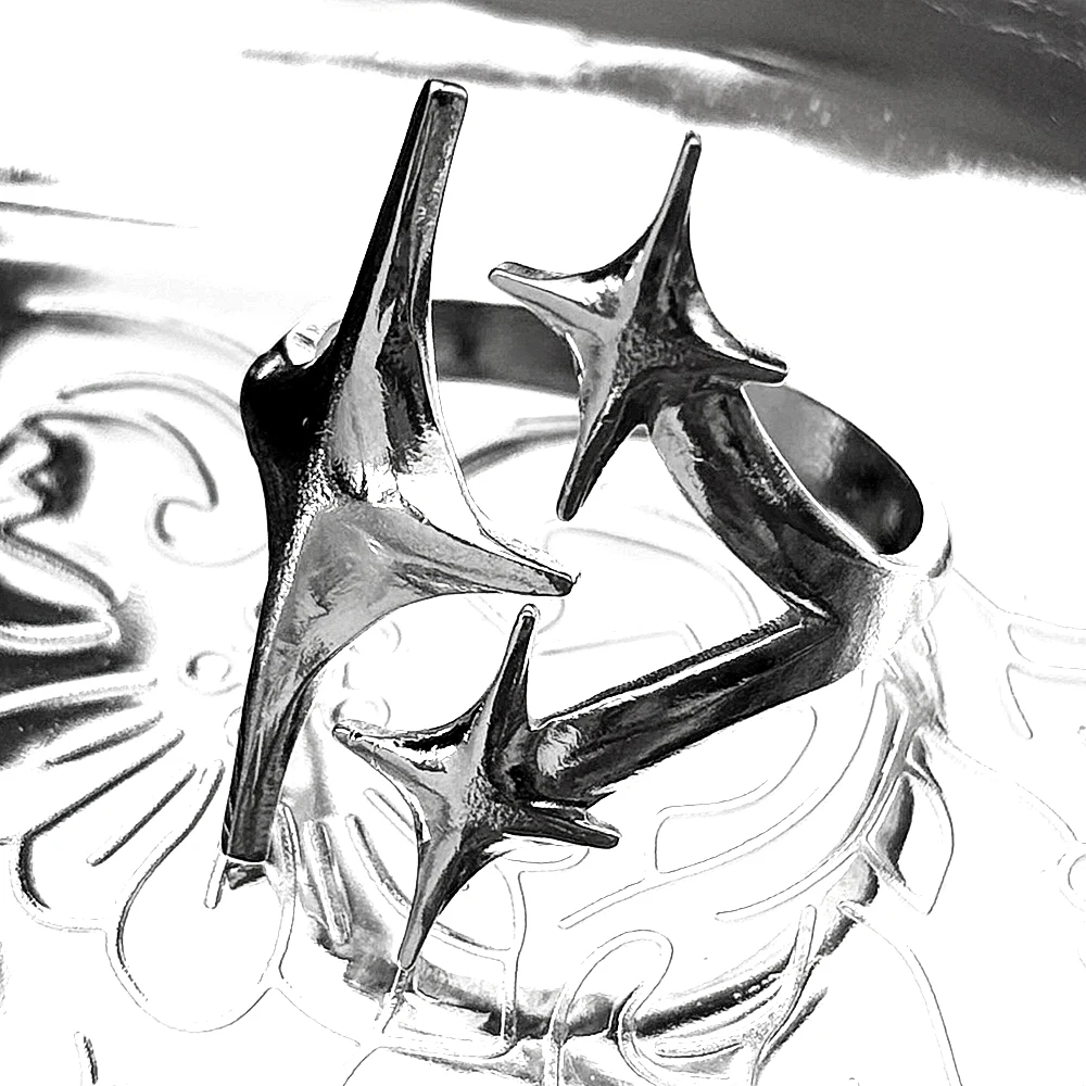 Simple Irregular Star Open Ring For Women Punk Gothic Stainless Steel Sliver Color Adjustable Couple Rings Y2K Egirl Jewelry
Simple Irregular Star Open Ring For Women Punk Gothic Stainless Steel Sliver Color Adjustable Couple Rings Y2K Egirl Jewelry