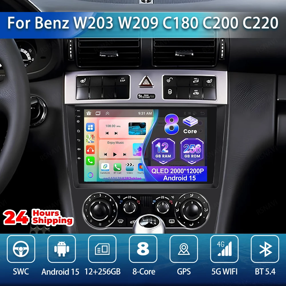 Автомобильный радиоприемник Android 15 для Benz W203 W209 C180 C200 C220 C230 AI Voice RDS Systems DVD 360 Камера Стерео BT Qualcomm Авторадио IPS
Автомобильный радиоприемник Android 15 для Benz W203 W209 C180 C200 C220 C230 AI Voice RDS Systems DVD 360 Камера Стерео BT Qualcomm Авторадио IPS