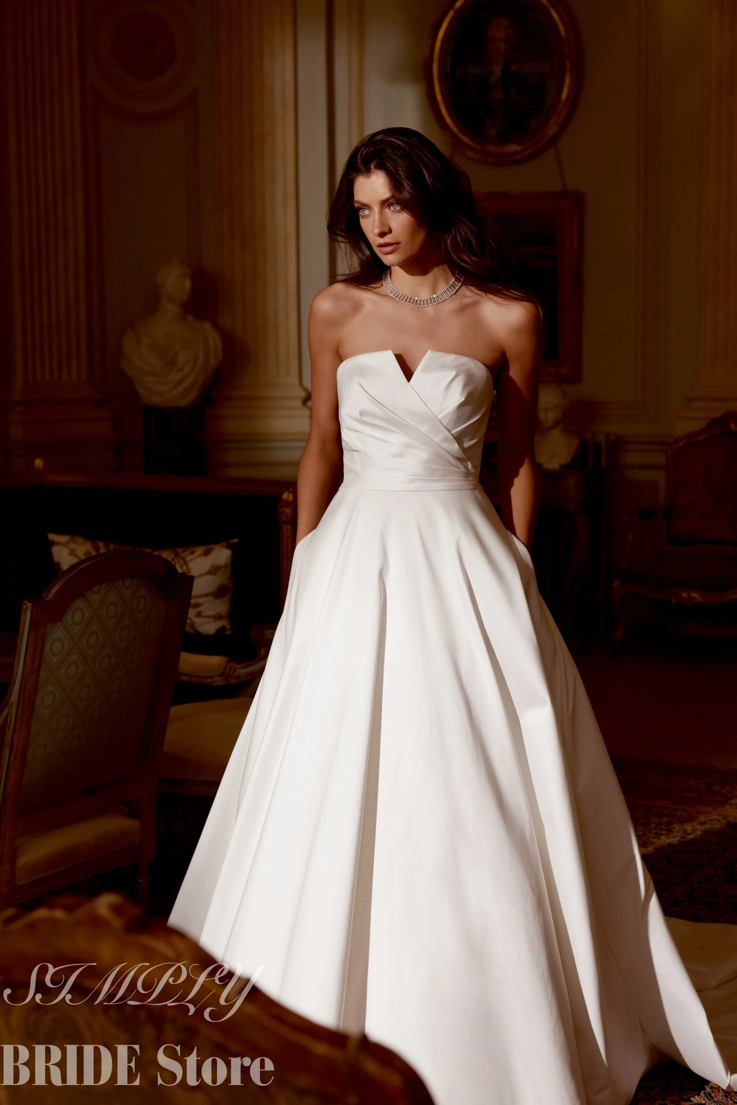 Customized Elegant A-line Simple Satin Wedding Dresses for Bride Sleeveless Bridal Dress Square Collar Bride Gown Robe De Mairee
Customized Elegant A-line Simple Satin Wedding Dresses for Bride Sleeveless Bridal Dress Square Collar Bride Gown Robe De Mairee