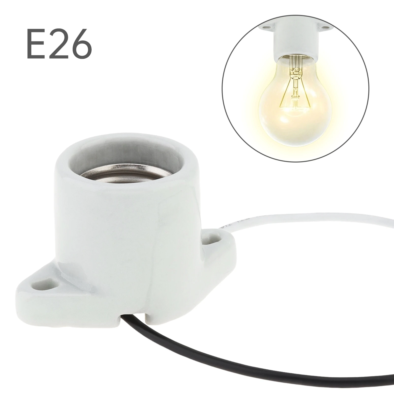 Porcelain Lamp Holder Socket E26/Medium Base, Keyless Threaded Mount for Garage/Closet/Basement Lighting, Vintage Fixture
Porcelain Lamp Holder Socket E26/Medium Base, Keyless Threaded Mount for Garage/Closet/Basement Lighting, Vintage Fixture