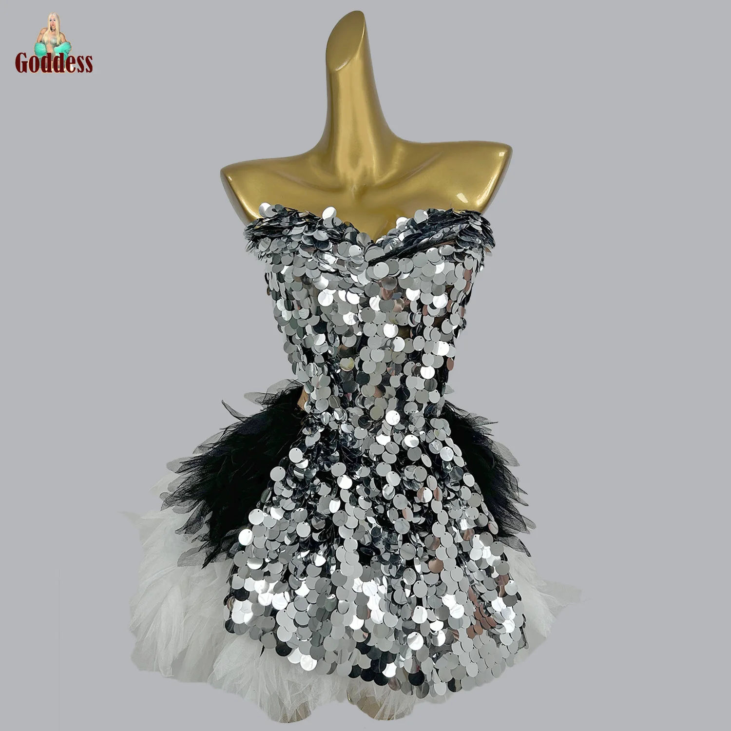 Sparkly Sequins Strapless Crop Tops Mini Skirt 2Pieces Set for Women Birthday Party Stage Performance Costume Hot Girls Dress
Sparkly Sequins Strapless Crop Tops Mini Skirt 2Pieces Set for Women Birthday Party Stage Performance Costume Hot Girls Dress