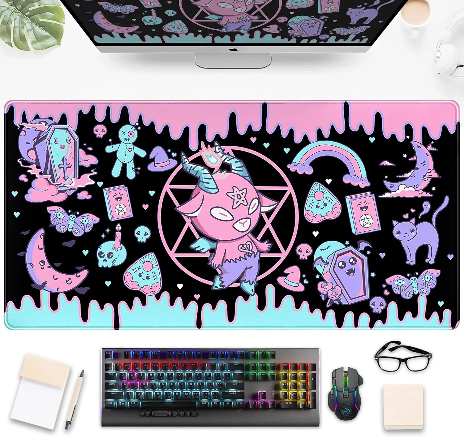 XXL Large Extended Desk Pad Gaming Mouse Pad Cute Pastel Goth Desk Mat Kawaii Anime Computer Keyboard Mousepad Office Gamer Gift
XXL Large Extended Desk Pad Gaming Mouse Pad Cute Pastel Goth Desk Mat Kawaii Anime Computer Keyboard Mousepad Office Gamer Gift
