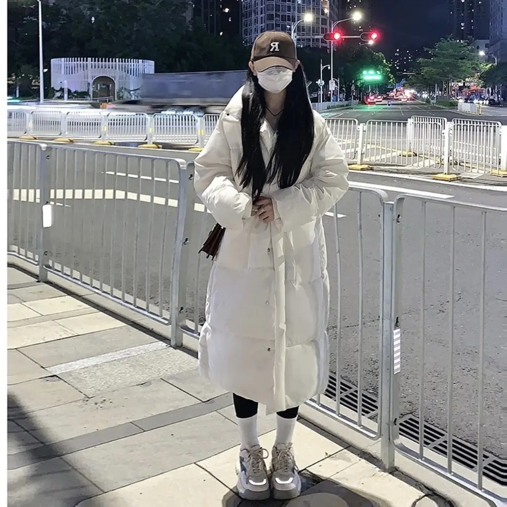 Women's down Cotton-padded Coat White Hong Kong-style Bread Suit Loose Fit Mid-length Winter Outerwear Knee-length
Women's down Cotton-padded Coat White Hong Kong-style Bread Suit Loose Fit Mid-length Winter Outerwear Knee-length