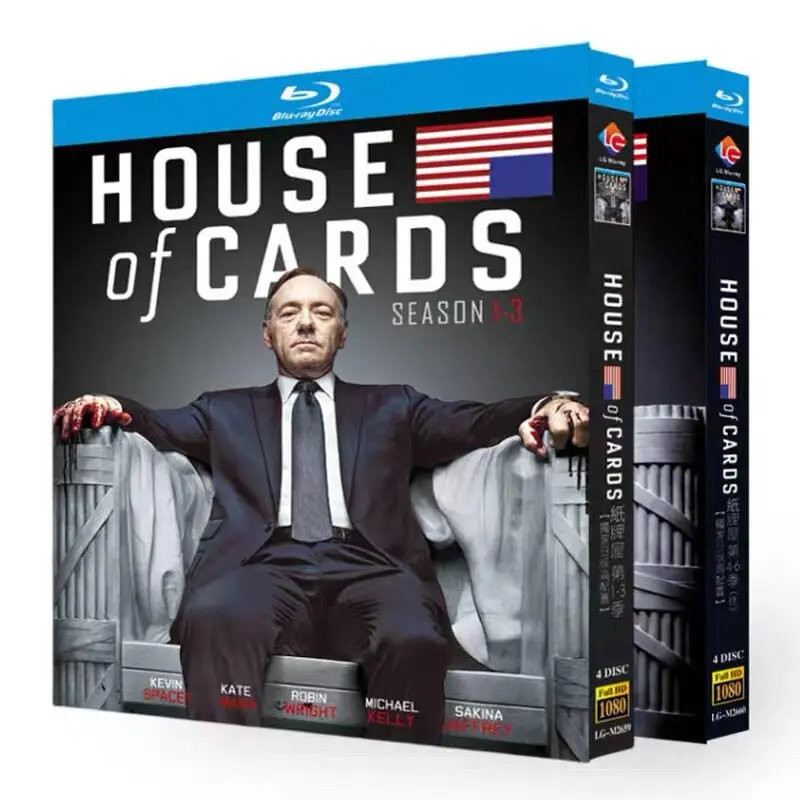 Дом карт: Все сезоны 1–6, Blu-ray, высокое разрешение, американский телесериал, набор BD-дисков, бокс-сет с английским, китайским (традиционным), японским языками.
Дом карт: Все сезоны 1–6, Blu-ray, высокое разрешение, американский телесериал, набор BD-дисков, бокс-сет с английским, китайским (традиционным), японским языками.