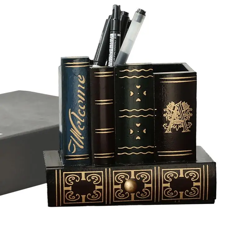 Book Pencil Holder Pen Storage Cup Wood Library Book Shaped Pencil Holders Stand Decorative Organizer Caddy For Desk
Book Pencil Holder Pen Storage Cup Wood Library Book Shaped Pencil Holders Stand Decorative Organizer Caddy For Desk