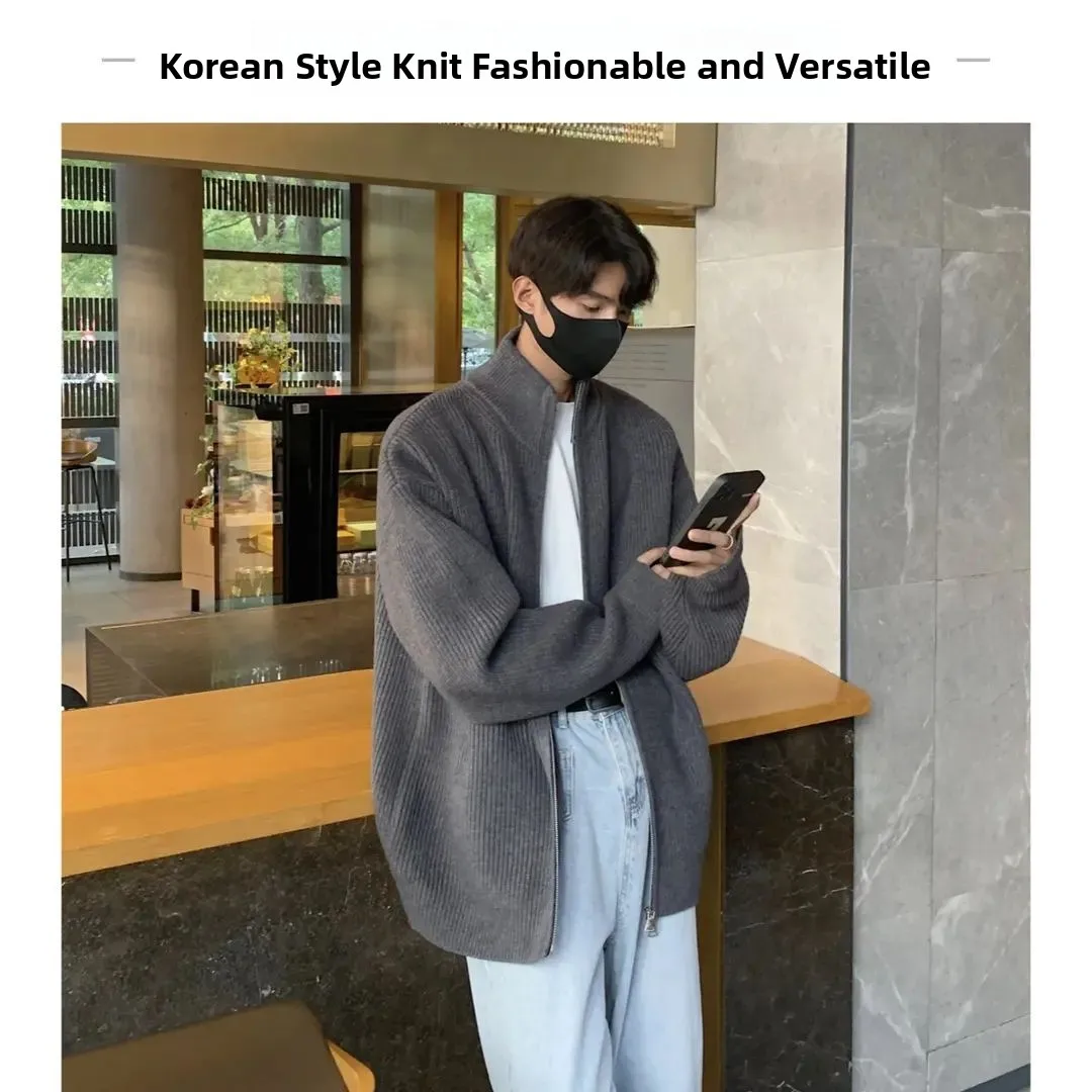 Мужской модный цветной корейский повседневный вязаный свитер с двойной молнией, трендовый, свободный, удобный, универсальный вязаный жакет
Мужской модный цветной корейский повседневный вязаный свитер с двойной молнией, трендовый, свободный, удобный, универсальный вязаный жакет