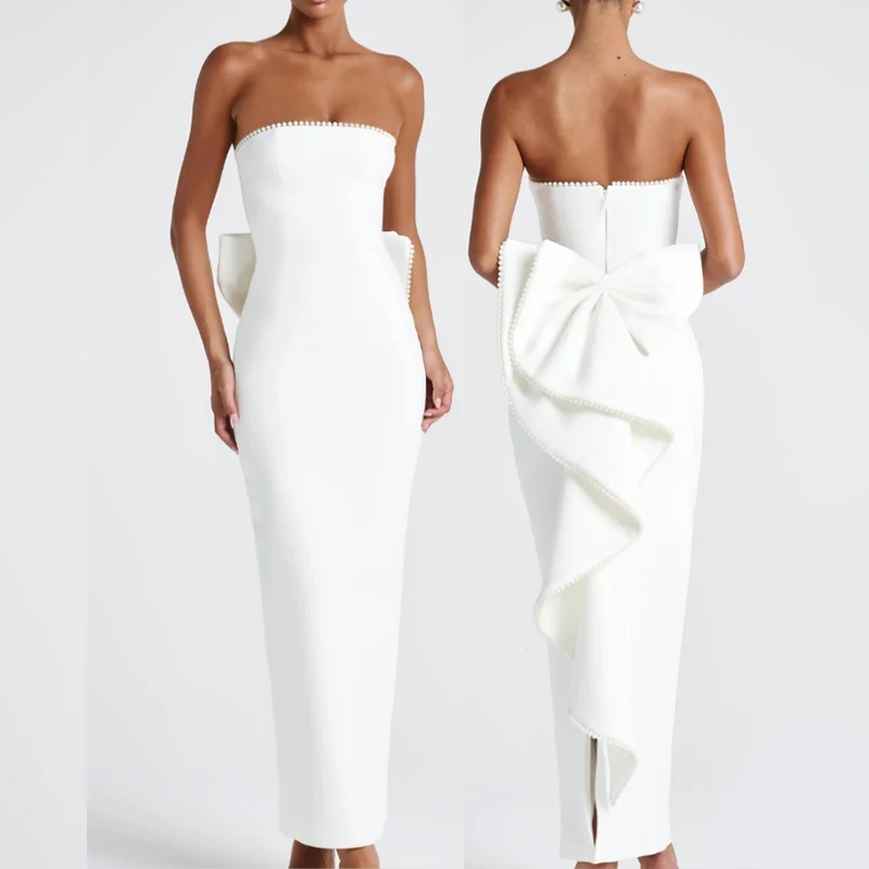 Women 2026 Summer Pearl Bow Maxi Long Dress Sexy Club Prom Evening Party Dresses Elegant Sleeveless Backless Bodycon White Robe
Women 2026 Summer Pearl Bow Maxi Long Dress Sexy Club Prom Evening Party Dresses Elegant Sleeveless Backless Bodycon White Robe