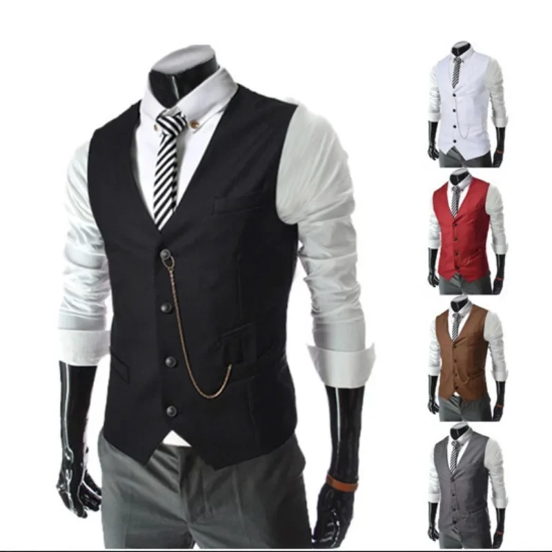 2023 Autumn/Winter New Men's Metal Chain Slim Fit Business Vest Casual Vest Suit Vest
2023 Autumn/Winter New Men's Metal Chain Slim Fit Business Vest Casual Vest Suit Vest