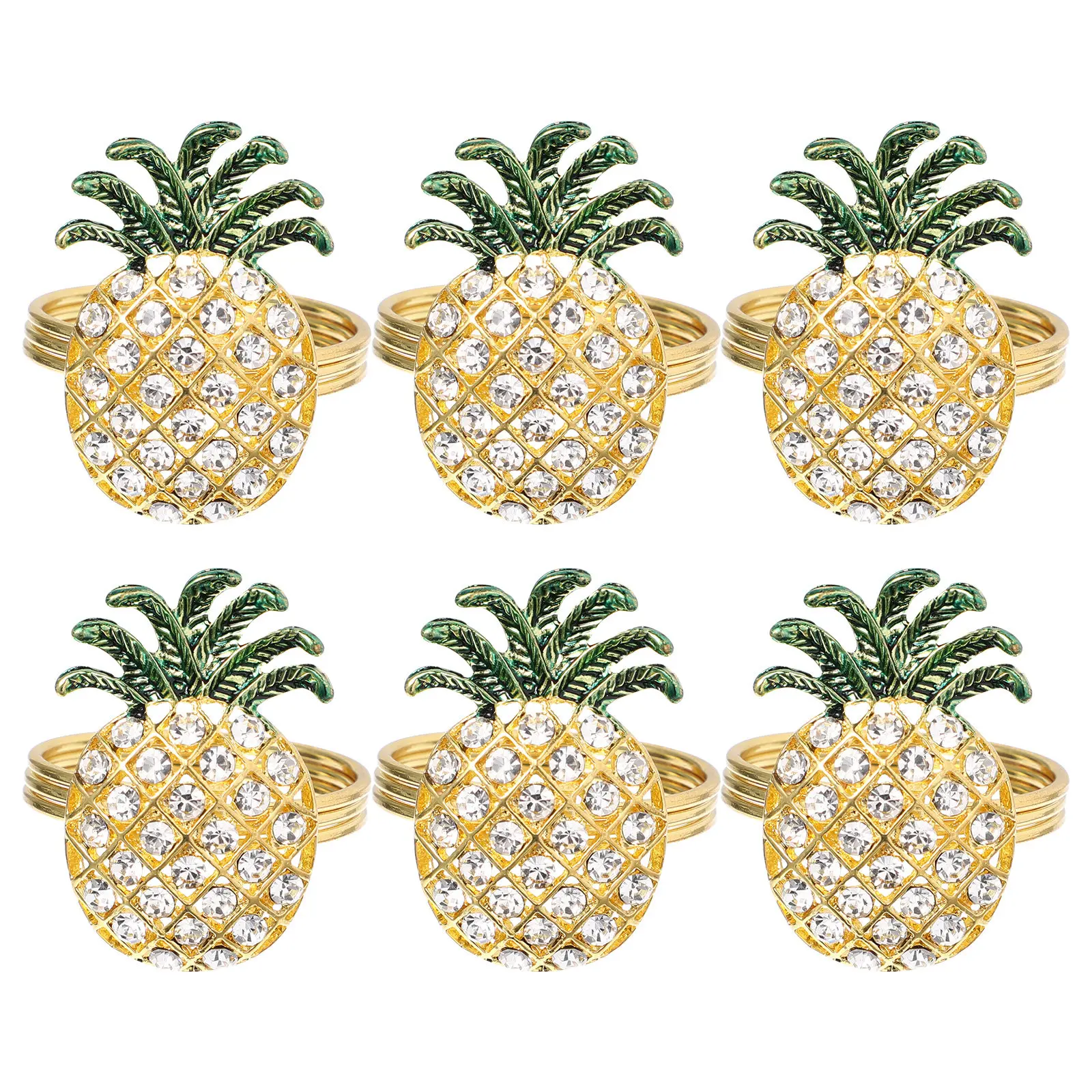 6Pcs Fashionable Napkin Holders Diamond Pineapple Pattern Refined Craft Napkin Rings for Holiday Banquet Table Decoration Use
6Pcs Fashionable Napkin Holders Diamond Pineapple Pattern Refined Craft Napkin Rings for Holiday Banquet Table Decoration Use