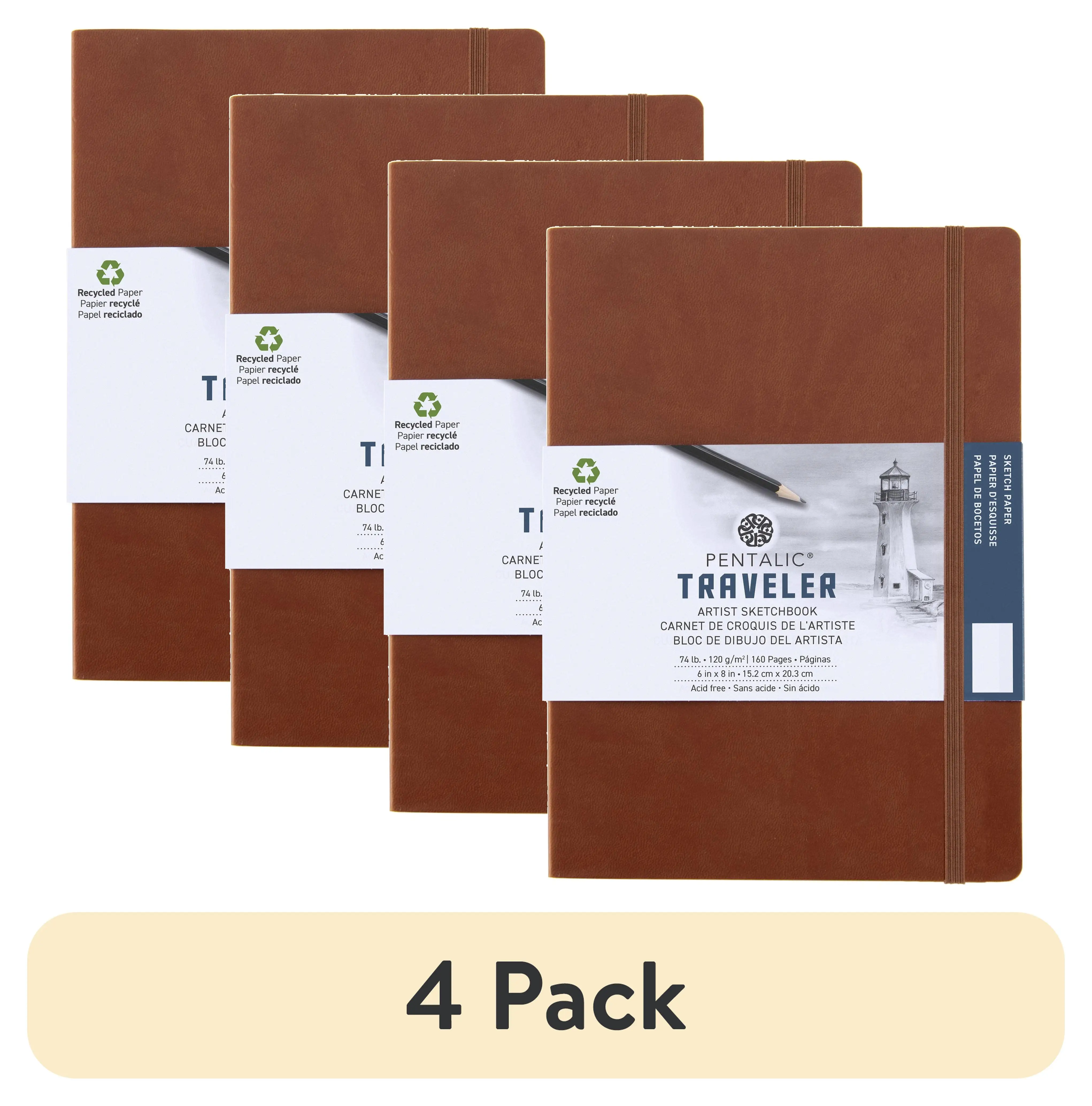 (4 pack) Traveler - 6'x 8' Drawing Pocket Artist Drawing Journal Brown Cover, 160 Pages, 74 lb. Paper
(4 pack) Traveler - 6'x 8' Drawing Pocket Artist Drawing Journal Brown Cover, 160 Pages, 74 lb. Paper