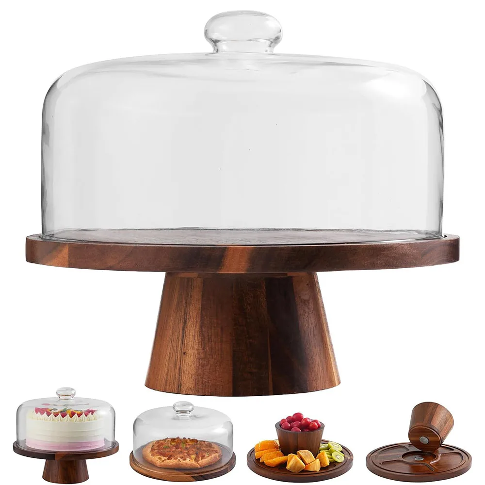 Acacia Wood Cake Stand with Glass Lid – 12" Magnetic Base, Detachable Serving Tray for Cake,Cheese,Charcuterie,Snacks & Desserts
Acacia Wood Cake Stand with Glass Lid – 12" Magnetic Base, Detachable Serving Tray for Cake,Cheese,Charcuterie,Snacks & Desserts