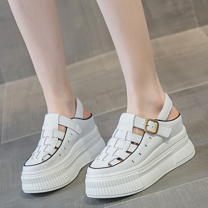 Internally Increased Thick Soled Genuine Leather Women's Sandals Summer Platform Women's Shoes Student
Internally Increased Thick Soled Genuine Leather Women's Sandals Summer Platform Women's Shoes Student