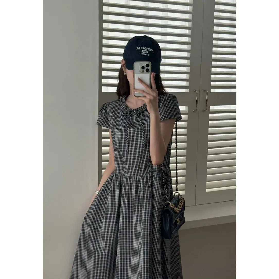 Three-Color Gingham Short-Sleeve round Neck Dress Korean Style Printed Casual Dress for Women Spring Summer Autumn Winter
Three-Color Gingham Short-Sleeve round Neck Dress Korean Style Printed Casual Dress for Women Spring Summer Autumn Winter