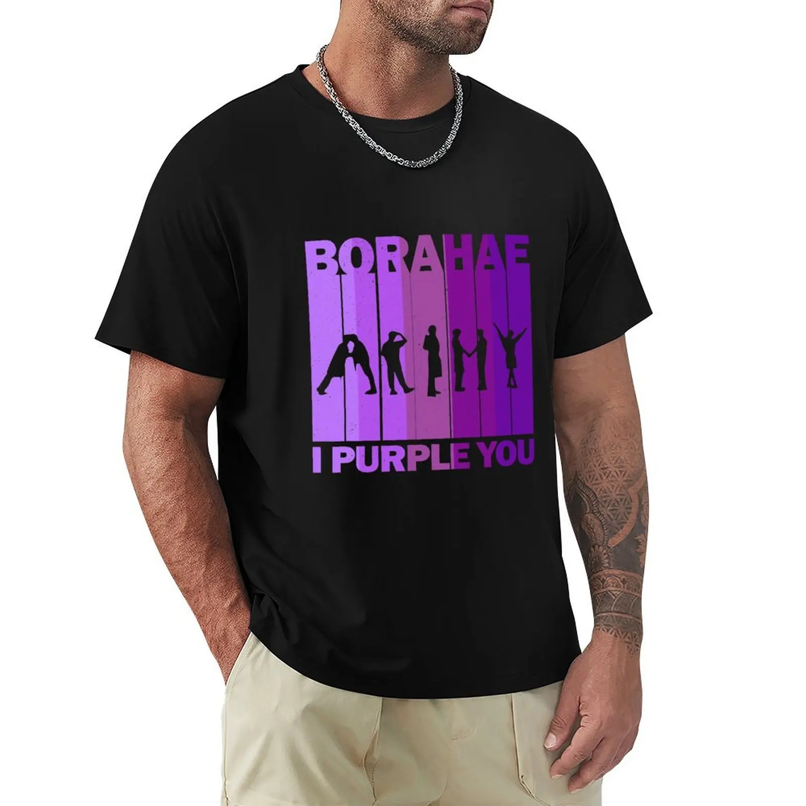 Borahae I Purple You, ARMY Sihouette, Gifts for K-Pop Lovers T-Shirt Fashion Letter Print T-Shirt
Borahae I Purple You, ARMY Sihouette, Gifts for K-Pop Lovers T-Shirt Fashion Letter Print T-Shirt