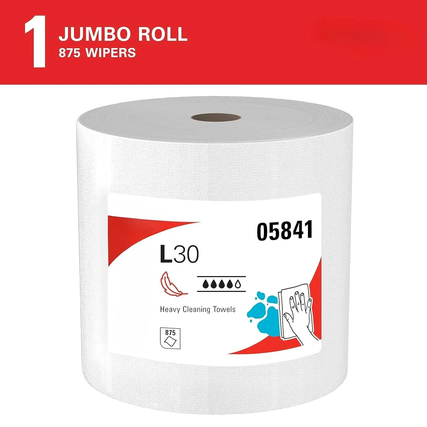 L30 Cloths Heavy Duty Cleaning Wipes, Jumbo (05841), Strong and Soft, White (1 Roll of 875 Sheets, 875 Sheet Total)
L30 Cloths Heavy Duty Cleaning Wipes, Jumbo (05841), Strong and Soft, White (1 Roll of 875 Sheets, 875 Sheet Total)