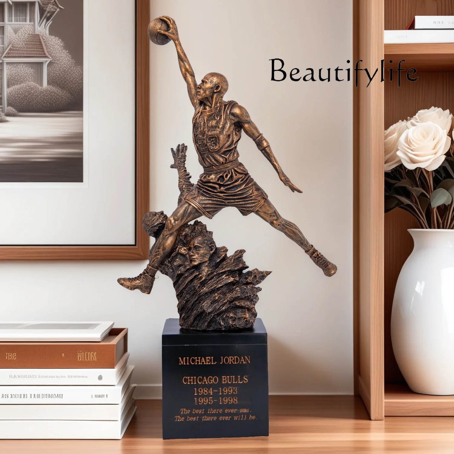 50cm Michael Jordan 23 Resin Sculpture Handmade Art ResinStatues Bronze Finish Statues Home Art Decor Gift
50cm Michael Jordan 23 Resin Sculpture Handmade Art ResinStatues Bronze Finish Statues Home Art Decor Gift