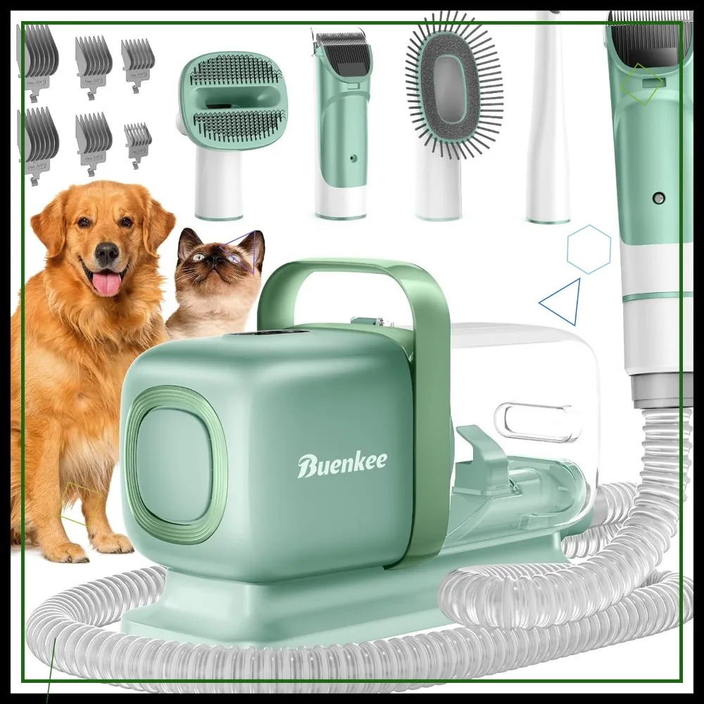 Dog Grooming Kit with Vacuum, 15000Pa Pet Hair Clipper & Shedding Brush, Low Noise 50dB, 2L Capacity
Dog Grooming Kit with Vacuum, 15000Pa Pet Hair Clipper & Shedding Brush, Low Noise 50dB, 2L Capacity