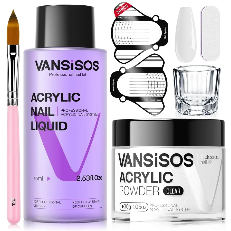 Acrylic Nail Kit: 30g Clear Acrylic Powder and 75ml Liquid Set with Nail Brush and Forms Nails Extension Kit for Beginners for
Acrylic Nail Kit: 30g Clear Acrylic Powder and 75ml Liquid Set with Nail Brush and Forms Nails Extension Kit for Beginners for