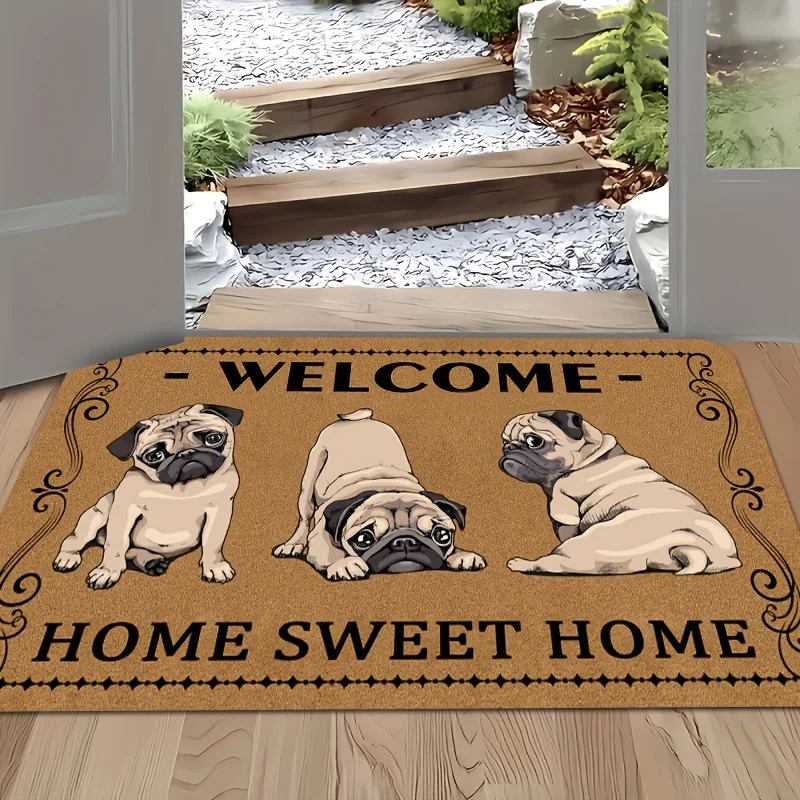 Welcome Home Sweet Home, Cute Pugs Door Mat, Non Slip Carpet for Home Decoration, Perfect for Living Room, Bedroom, Kitchen Use
Welcome Home Sweet Home, Cute Pugs Door Mat, Non Slip Carpet for Home Decoration, Perfect for Living Room, Bedroom, Kitchen Use