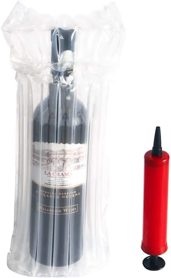 12 Packs Inflatable Wine Bottle Protector with Pump for Travel, Reusable Air Column Cushion Bag for Safe Transportation of Glass
12 Packs Inflatable Wine Bottle Protector with Pump for Travel, Reusable Air Column Cushion Bag for Safe Transportation of Glass