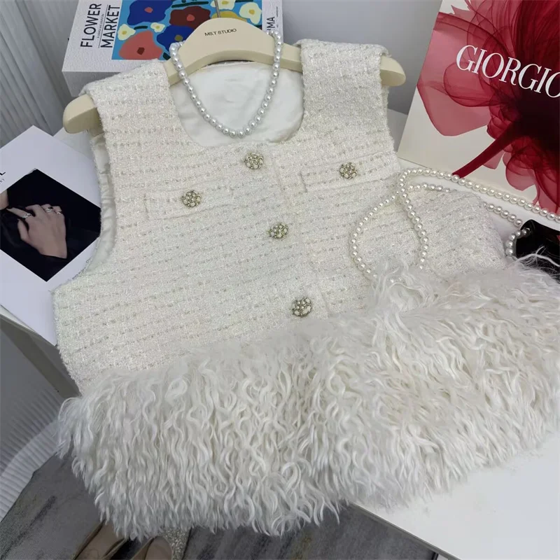 New Outerwear Women's Jackets Women Vest Fashion Single-Breasted Tweed Mosaic Tassel Vest Women's Autumn and Winter Vest Coat
New Outerwear Women's Jackets Women Vest Fashion Single-Breasted Tweed Mosaic Tassel Vest Women's Autumn and Winter Vest Coat