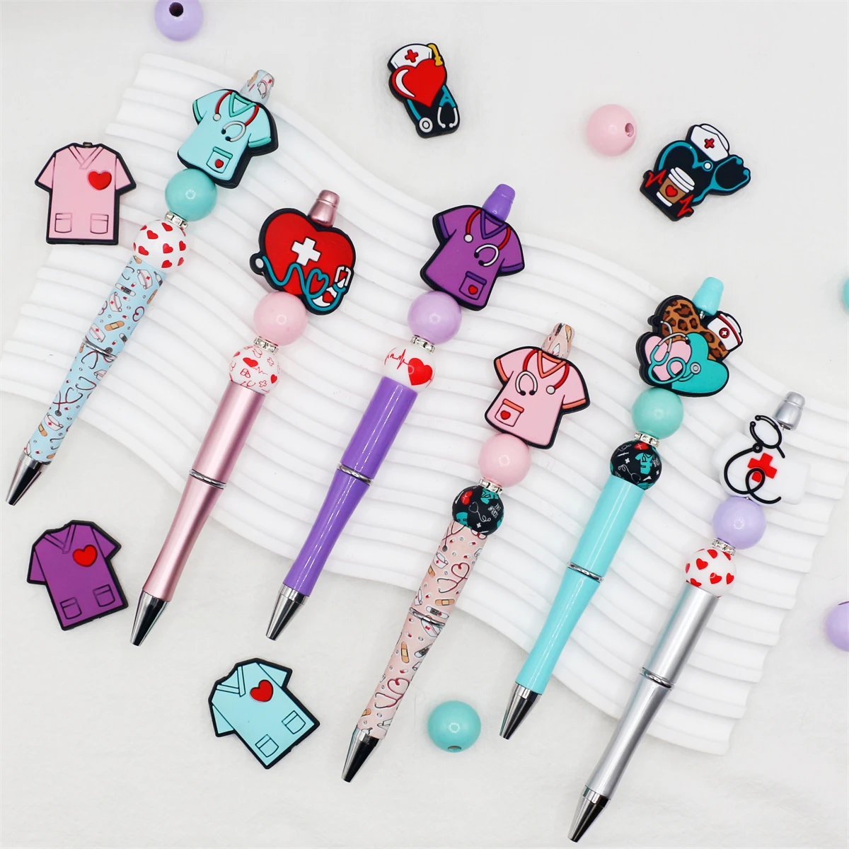 6Pcs Doctor Nurse Stethoscope DIY Beaded Pen Set Creative Office Stationery Handmade Gift
6Pcs Doctor Nurse Stethoscope DIY Beaded Pen Set Creative Office Stationery Handmade Gift