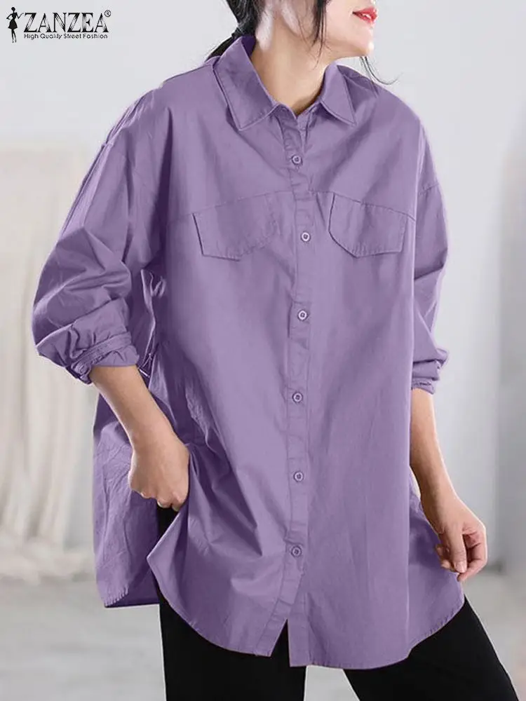Oversize Long Sleeve Lapel Neck OL Shirts Women Autumn Blouse 2024 ZANZEA Spring Fashion Woman Tops Casual Solid Loose Blusas
Oversize Long Sleeve Lapel Neck OL Shirts Women Autumn Blouse 2024 ZANZEA Spring Fashion Woman Tops Casual Solid Loose Blusas